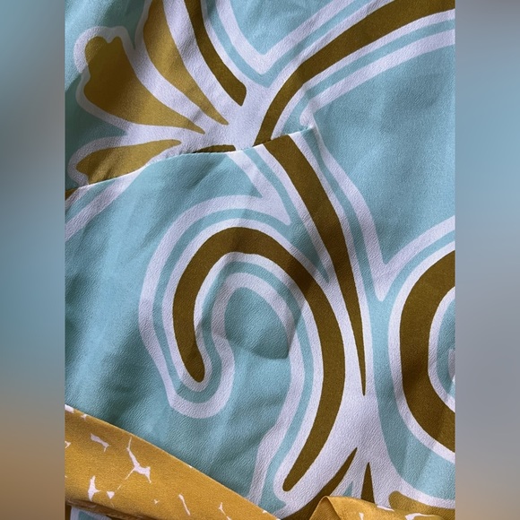 Merona Size 16 Mixed Pattern Color-blocked Belted Sleeveless Dress Seafoam Green - Picture 4 of 10